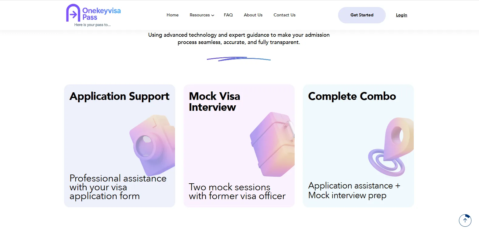 One Key Visa Pass services page